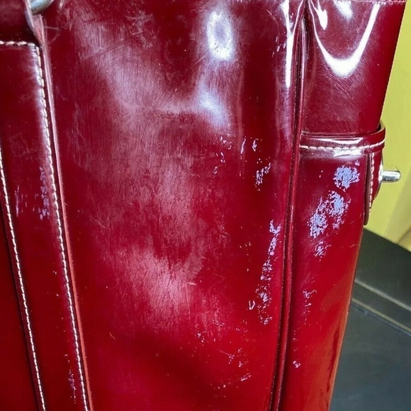 Coach F12838 Burgundy Red Wine Patent Leather Tote - Picture 8 of 8